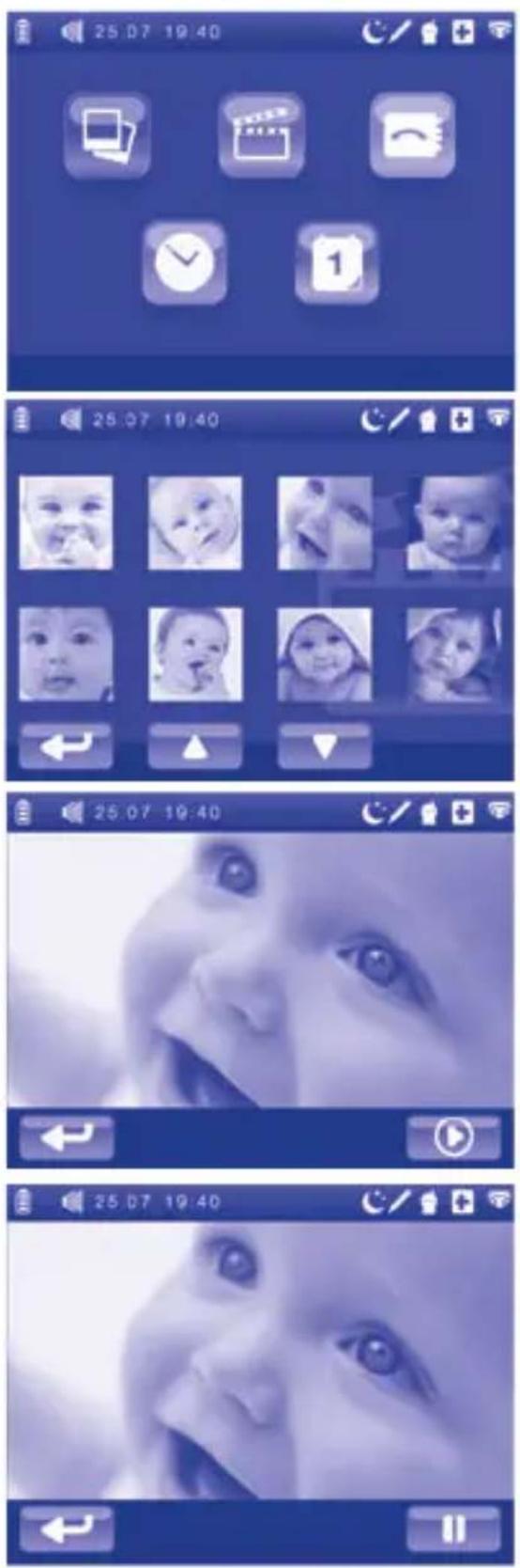 CHICCO Top Digital Video Baby Monitor - Λειτουργία Συλλογή: Διαχείριση εσωτερικού μενού της μονάδας γονέα 4.1 Πρόσβαση στο κεντρικό μενού - 3