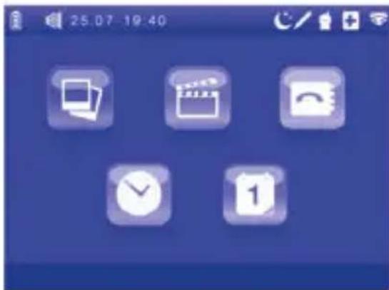 CHICCO Top Digital Video Baby Monitor - Λειτουργία Συλλογή: Διαχείριση εσωτερικού μενού της μονάδας γονέα 4.1 Πρόσβαση στο κεντρικό μενού - 1