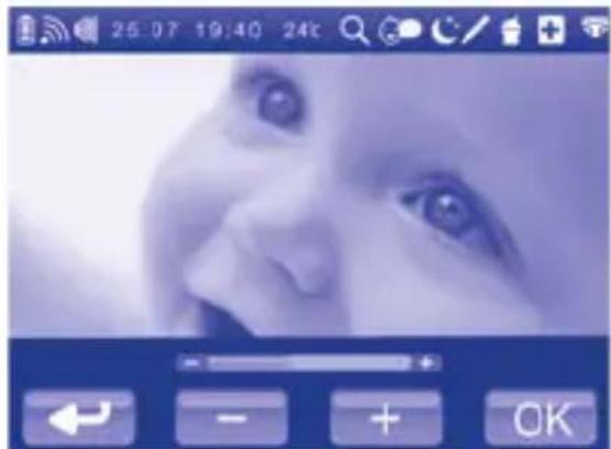 CHICCO Top Digital Video Baby Monitor - Adjusting the brightness on the parent unit display - 2