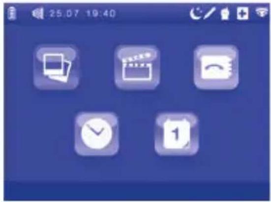 CHICCO Top Digital Video Baby Monitor - Modo Gallery: Gestión del Menú interno de la unidad de los padres 4.1 Acceso al menú principal - 4