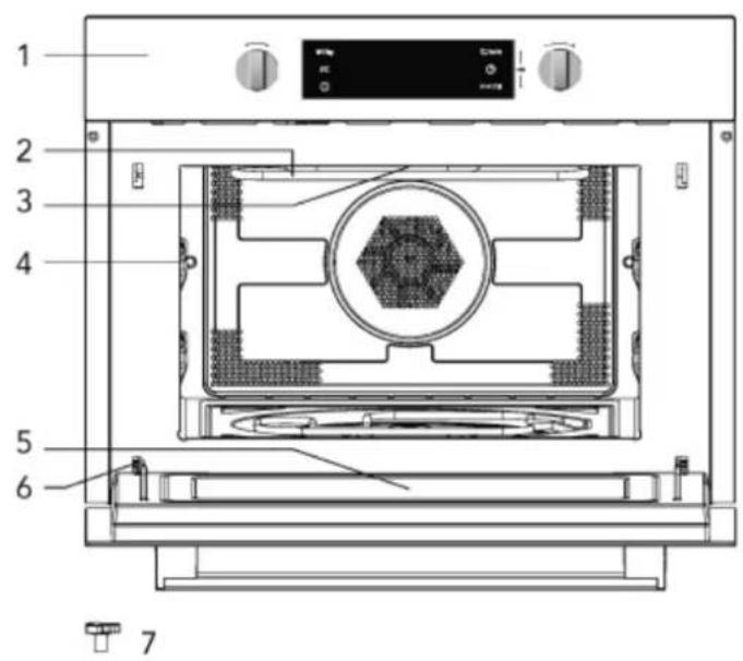 INDESIT MWI 424 - Nomes das peças e acessórios do forno - 1