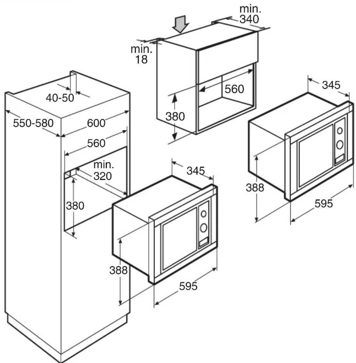 Pelgrim MAG527 - Dimensions d'encastrement - 1