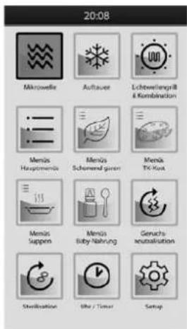 CASO MLG 23 Touch - Menu overview - 1