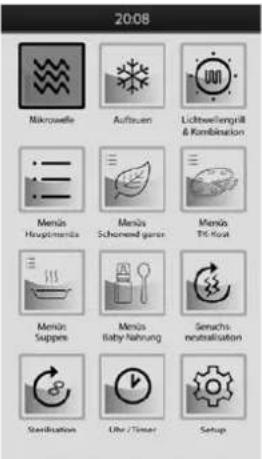 CASO MLG 23 Touch - Menu-overzicht - 1