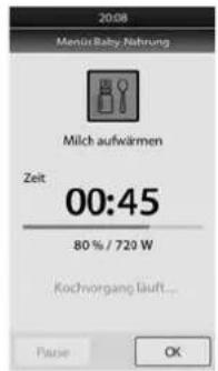 CASO MLG 23 Touch - Menu (1) Milch aufwärmen, Menu (2) Milchbrei, Menu (3) Gemüsebrei, Menu (4) Karottenbrei und Menu (5) Griesbrei - 1