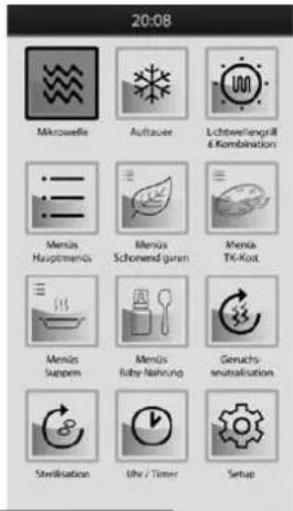 CASO MLG 23 Touch - Menu-Übersicht - 1