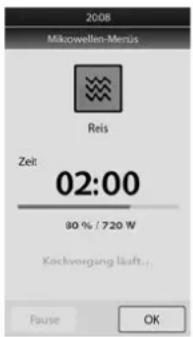 CASO MLG 23 Touch - Menus Main menu/Microwave menu - 1