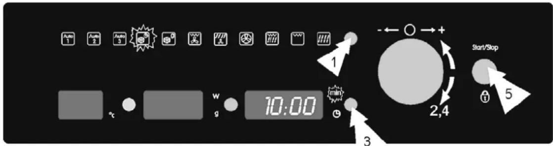 BLOMBERG MKE 5450 X - Décongélation en fonction du temps (manuel) - 1