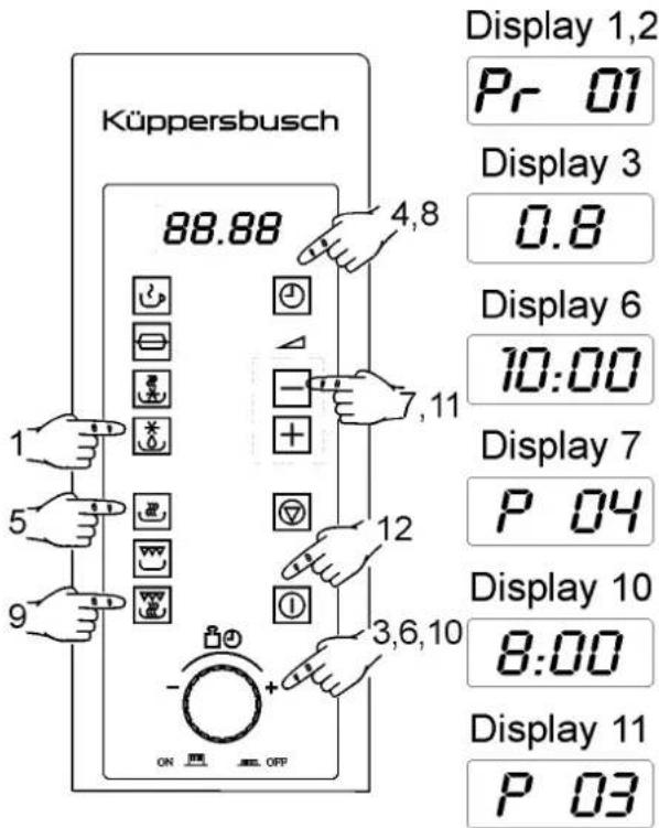 Küppersbusch EMWG 8605.2E - Programmation du four micro-ondes - 1