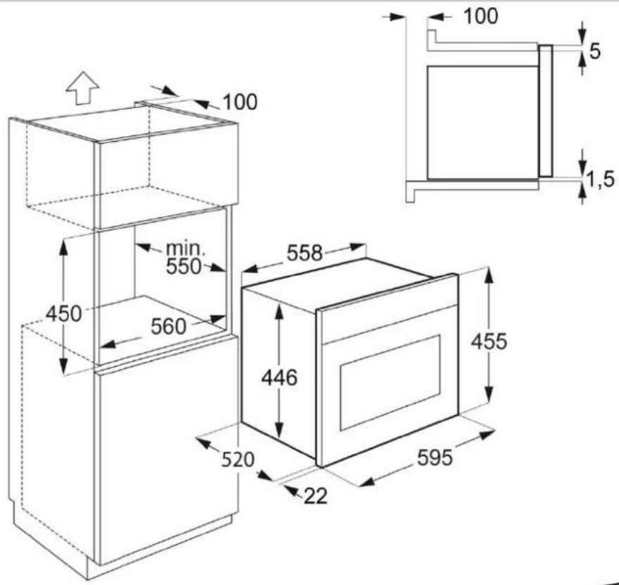 Küppersbusch EMWK6551 - Dimensions pour l'installation du four / Afmetingen voor installmentie - 1