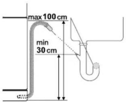 M-SYSTEM MVW651VW - Raccordement du tuyau de vidange - 1