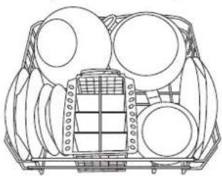 Ariston Thermo LZ 705 IX Extra - Exemples de chargement du panier inférieur - 1