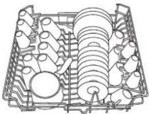 Ariston Thermo LVZ 685 Plus - Loading examples for the upper rack - 1