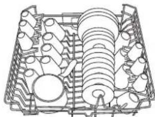 Ariston Thermo LVZ 685 Plus - Exemples de chargement du panier supérieur - 1
