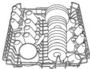 Ariston Thermo LVR 645 A - Loading examples for the upper rack - 1