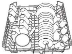 Ariston Thermo LVR 645 A - Exemples de chargement du panier supérieur - 1
