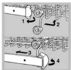 Ariston Thermo LV 645 A - Adjusting the height of the upper rack - 1