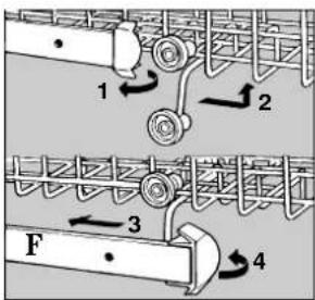 Ariston Thermo LV 460 A - How to adjust the top rack. - 1