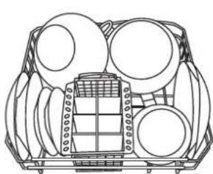 Ariston Thermo LI 705 Extra - Loading examples for the lower rack - 1