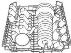 Ariston Thermo LF70FR - Exemples de chargement du panier supérieur - 1