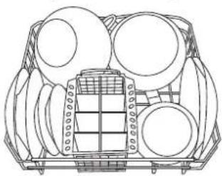 Ariston Thermo LF70FR - Exemples de chargement du panier inférieur - 1