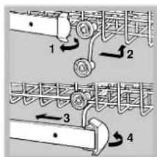 Ariston Thermo LF70FR - Adjusting the height of the upper rack - 1