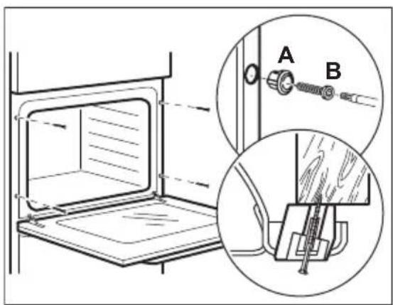 ELECTROLUX EOB2430AOX - Bevestiging van het apparaat aan het kastje - 1