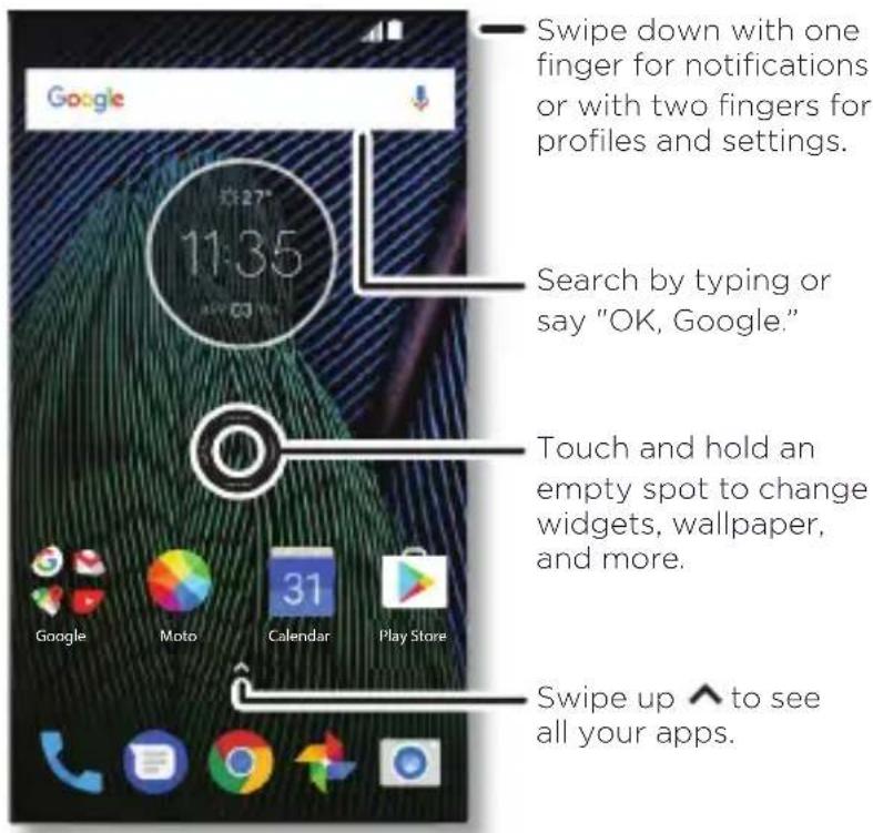MOTOROLA Moto G5 Plus - Home screen &amp; settings - 1