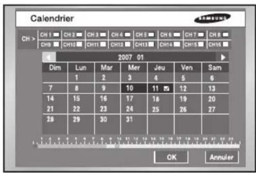 SAMSUNG SHR 2162 - Recherche par calendrier - 1