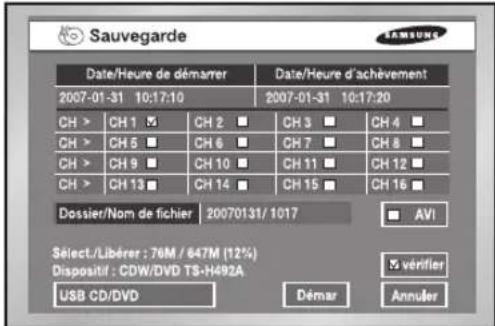 SAMSUNG SHR 2162 - Sauvegarde - 1