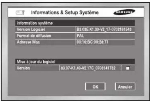 SAMSUNG SHR 2162 - Informations système & Configuration - 1