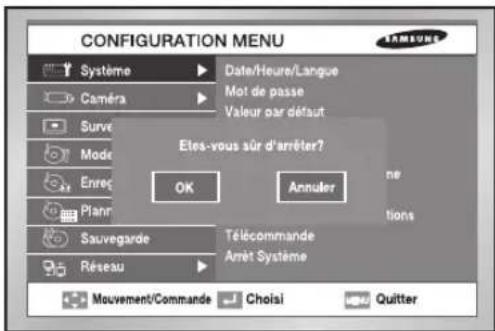 SAMSUNG SHR 2162 - Arrêt système - 1