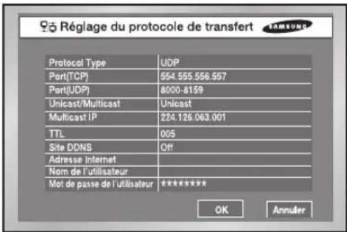 SAMSUNG SHR 2162 - Réglage de protocole - 1