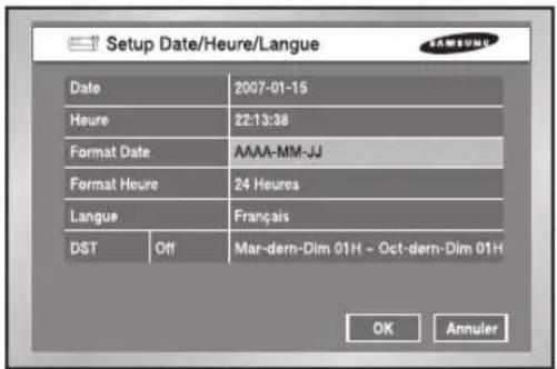 SAMSUNG SHR 2162 - Configuration Date / Heure / Langue - 1