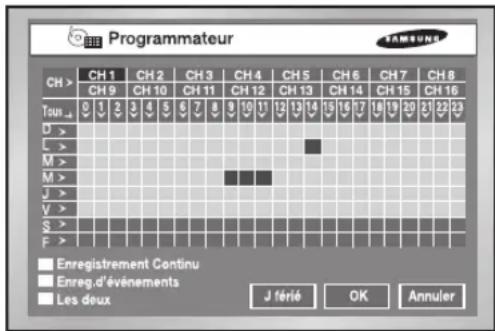 SAMSUNG SHR 2162 - Enregistrement planifié - 1
