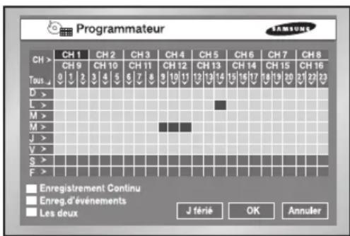 SAMSUNG SHR 2162 - Programmation d'enregistrement - 1