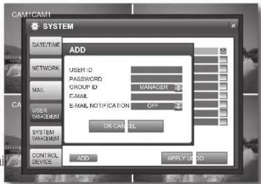 SAMSUNG SHR1041K - Adding a user - 1