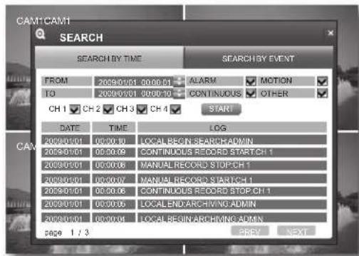SAMSUNG SHR1041K - Search by Event - 1