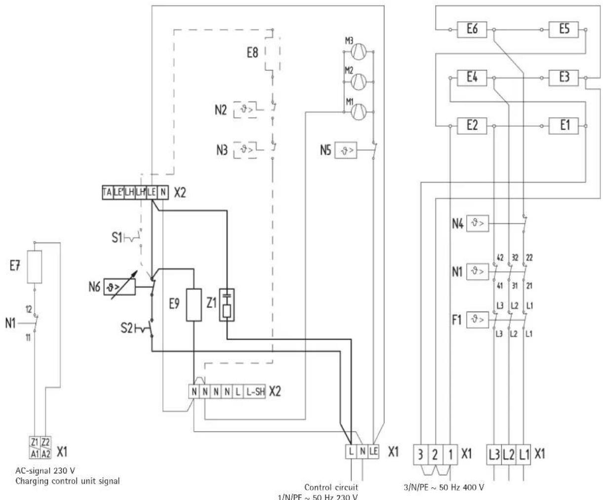AEG RTI 100 M - Circuit diagram WSP 2010 - 7010 with RTi 100 M - 1
