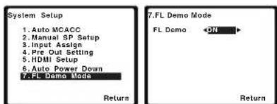 PIONEER VSX521K - The FL Demo Mode menu - 1