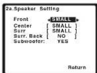 PIONEER VSX521K - Select 'Manual SP Setup' from the System Setup menu. - 2