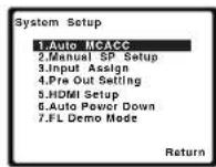 PIONEER VSX521K - Sélectionnez 'auto MCACC' dans le system setup, puis appuyez sur ENTER. - 1