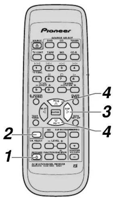 PIONEER VSX409RDS - Réglage du mode central, du subwoofer et de la distance des enceintes - 1