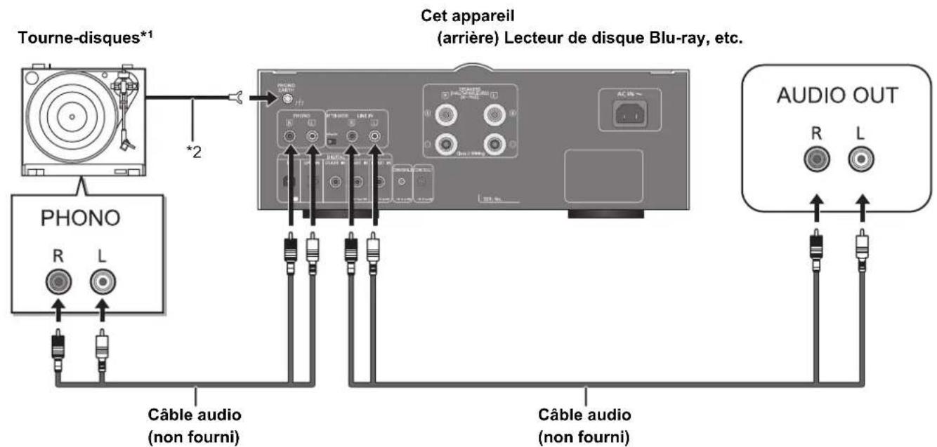 TECHNICS SUC700 - Connexion à des dispositifs de sortie audio analogue - 1