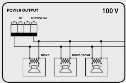 RCF AM2160 - Use 1 output only, DO NOT MIX 100/70 V and 4 Ω CONNECTIONS! - 2