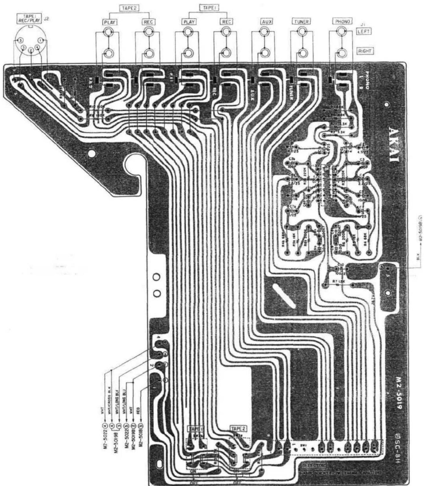 AKAI AM2200 - RELATION OF P.C BOARD TITLE AND IDENTIFICATION NUMBER - 5