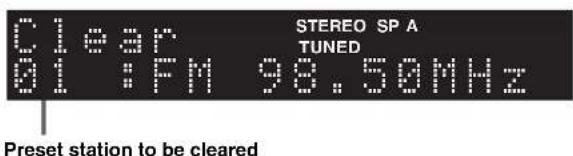 YAMAHA RN301S - Clearing a preset station - 3