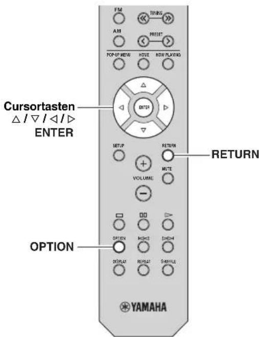 YAMAHA RN301S - Konfigurieren der Wiedergabeeinstellungen für verschiedene Wiedergabequellen (Menu Option) - 1
