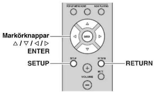YAMAHA RN301S - Konfigurerar olika Funktioner (Setup -menyn) - 1