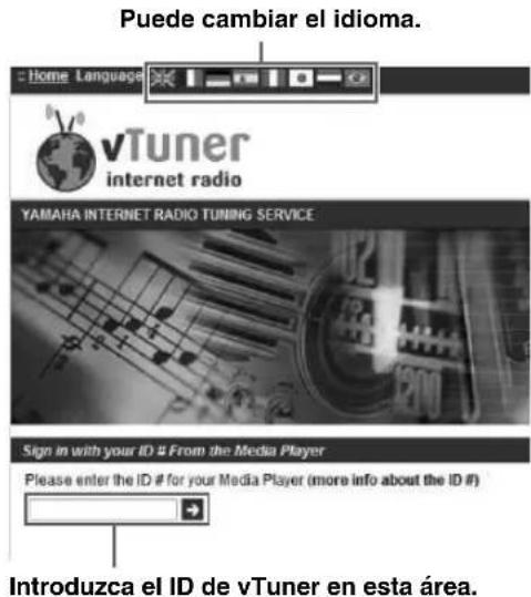 YAMAHA RN301S - Acceda al sitio web de vTuner - 1